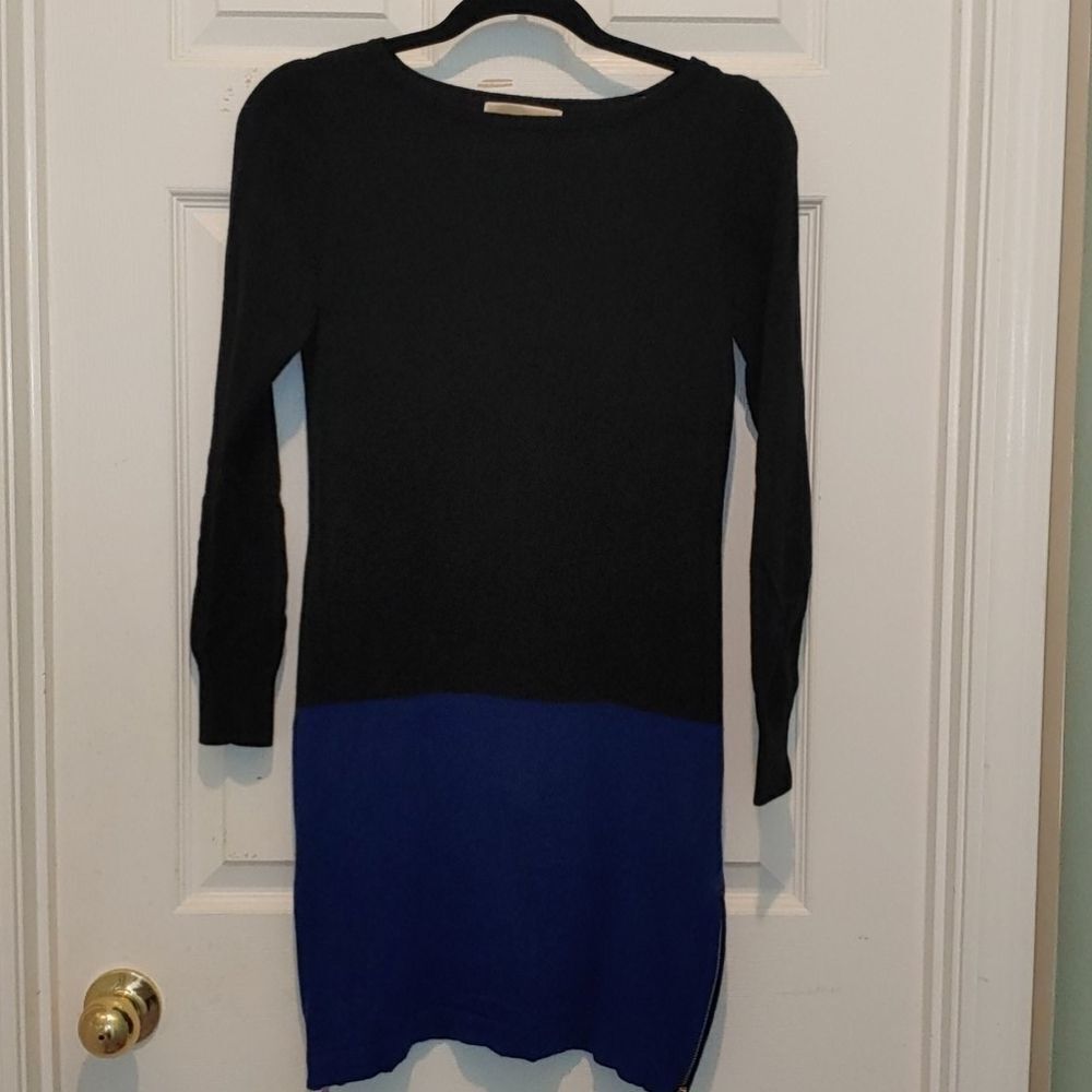 Michael Kors blue black  sweater dress Sz S